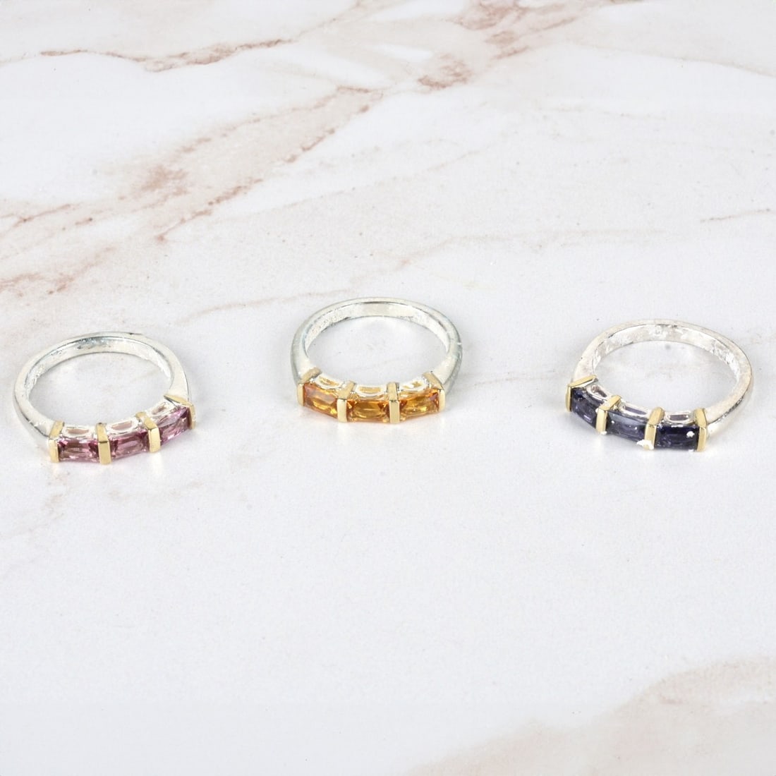 Gemstone, 18K and Silver Rings (1 of 2)