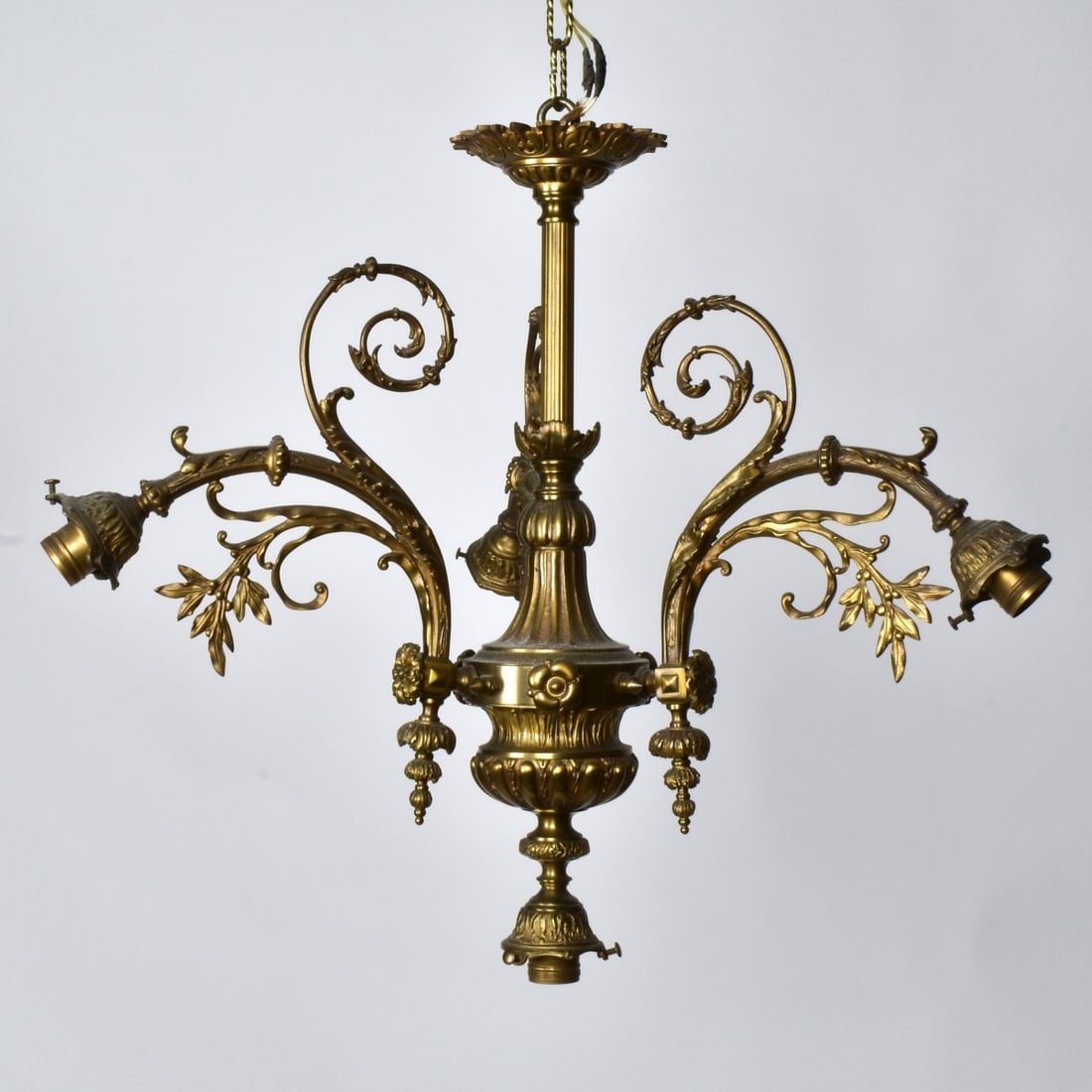 Three Arm Four Light Bronze Chandelier (1 of 7)