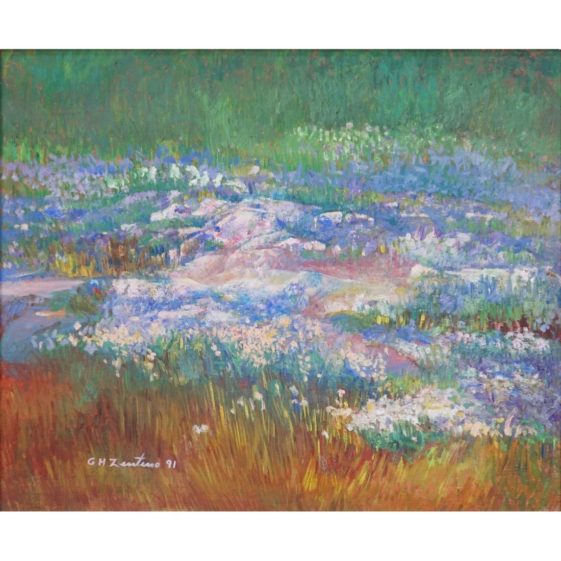 Guillermina Zenteno (Mexican 1940 - ) O/C Abstract (1 of 4)