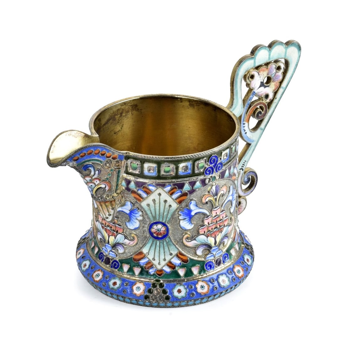 Russian Enamel Silver Gilt Creamer (1 of 9)