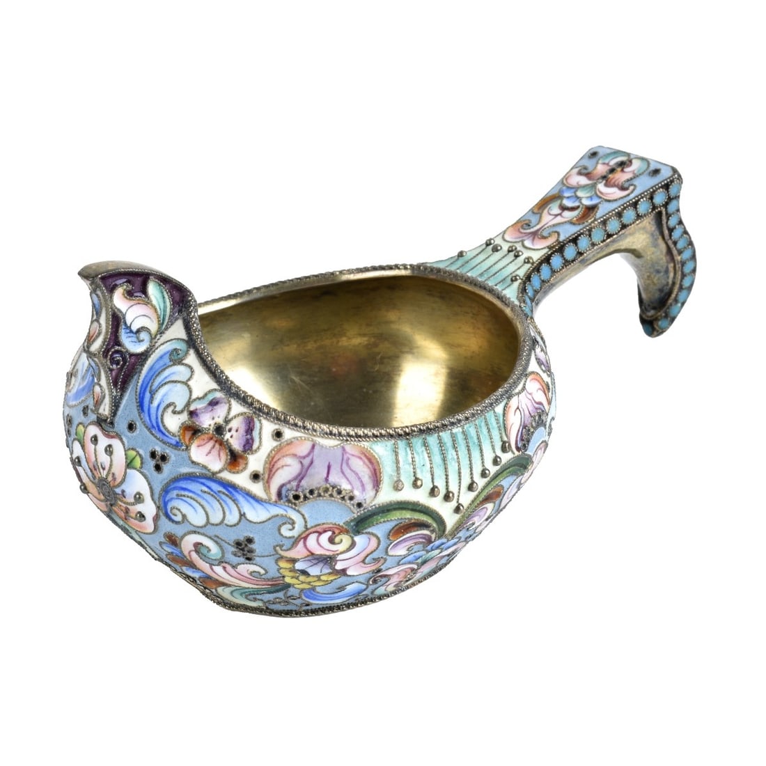 Russian Enamel Silver Gilt Kovsh (1 of 9)