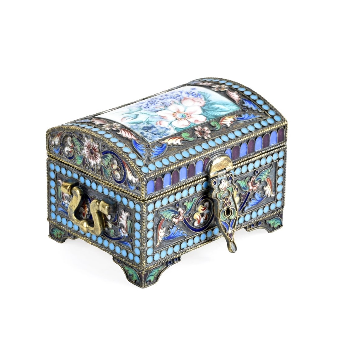 Russian Enamel Silver Gilt Box (1 of 9)
