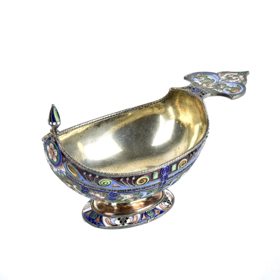 Russian Enamel Silver Gilt Kovsh (1 of 9)