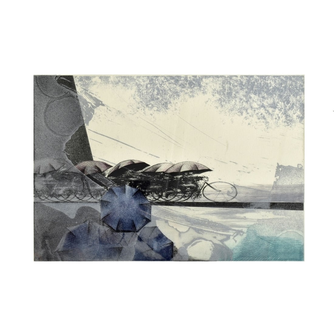 Shigeki Kuroda, Japanese (Born 1953): Shigeki Kuroda, Japanese (Born 1953) Lithograph on Paper "Chicago" Pencil Signed and Numbered 11/50. Sight measures 9-1/2" x 14-1/8". Frame measures 16-1/2" x 20-3/4". Condition: Good condition. Estim