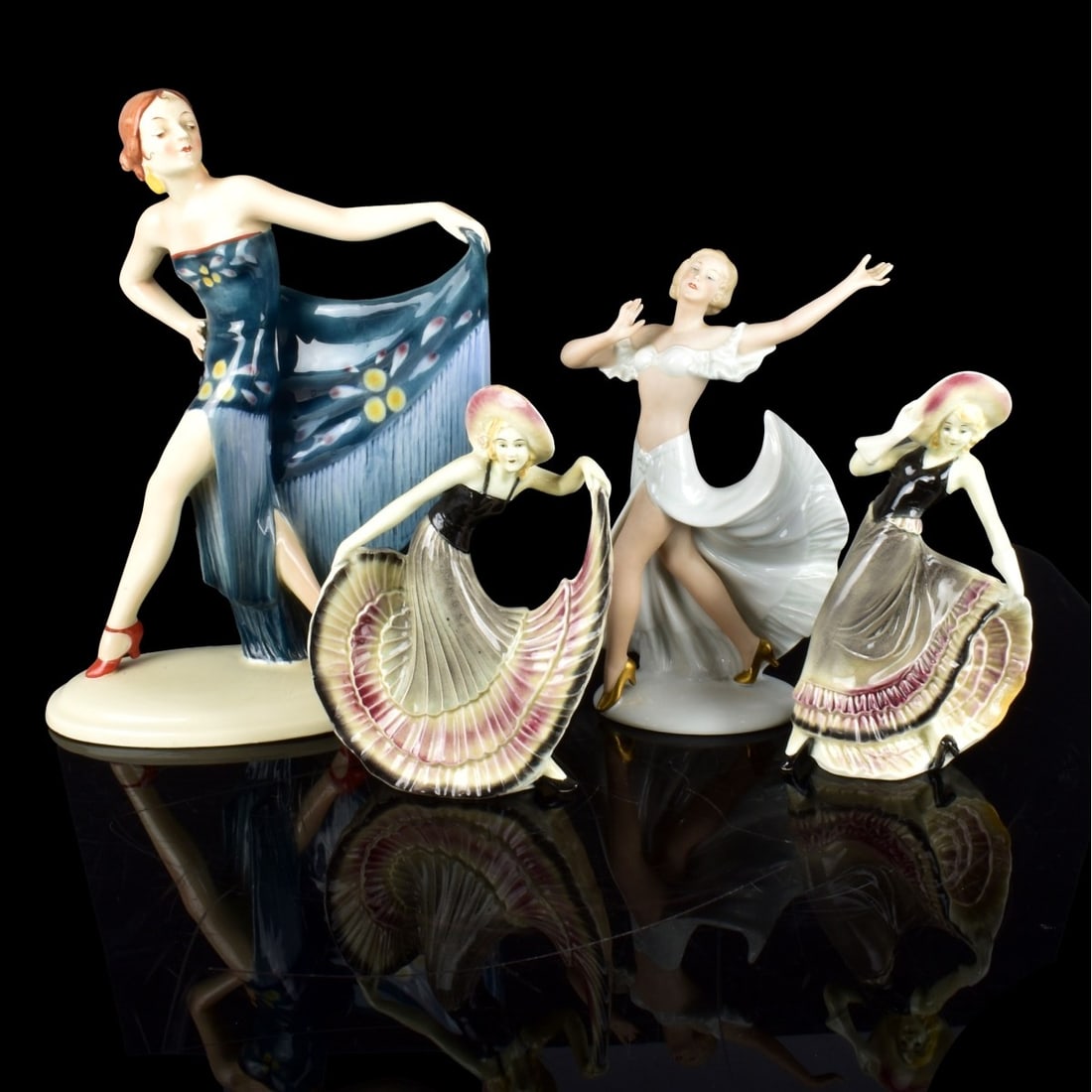 Four German Porcelain Dancing Figurines (1 of 4)