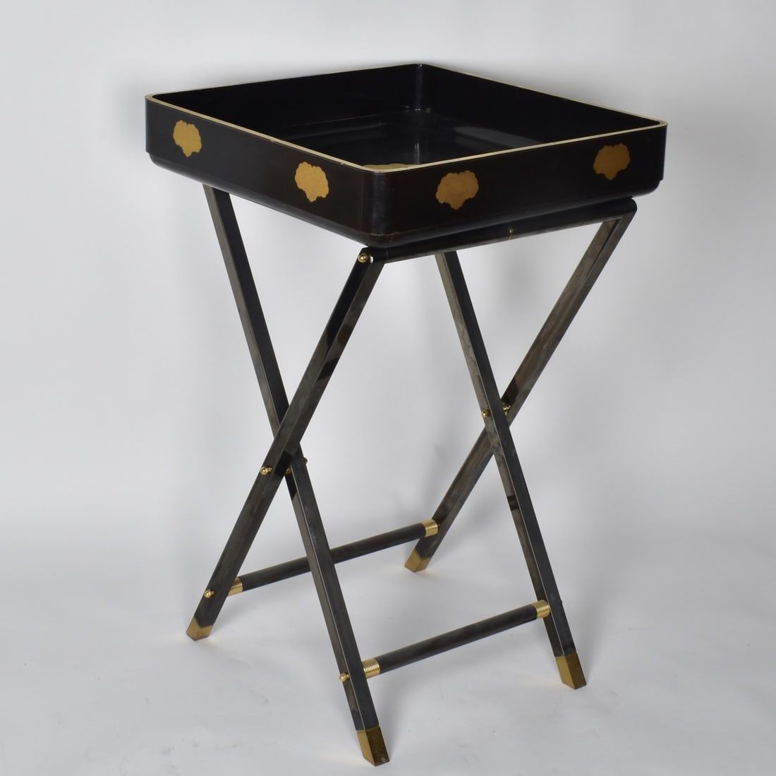 Vintage Japanese Black Lacquer Tray w/ Stand (1 of 5)