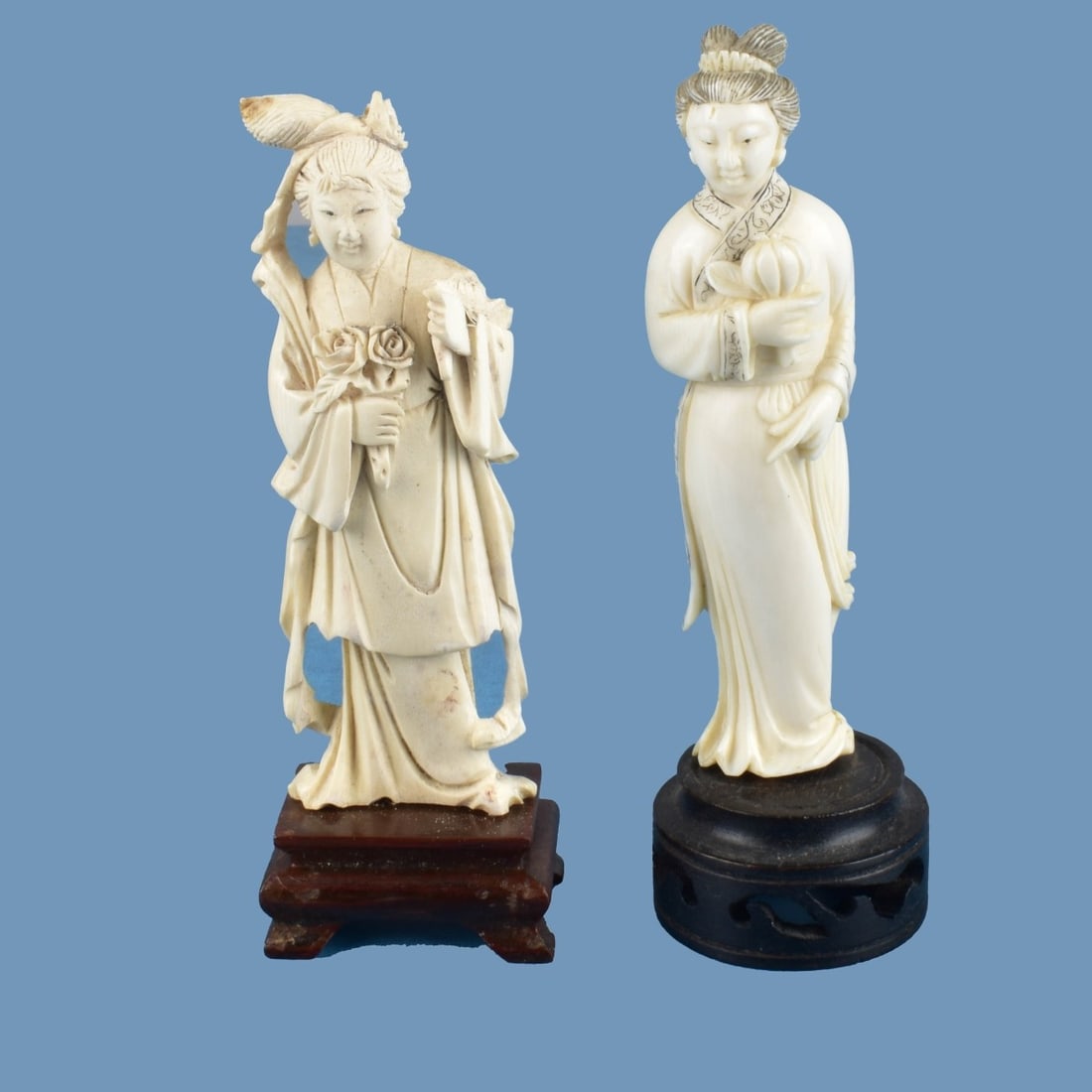 Two Antique Chinese Carved Guanyin Figurines (1 of 5)