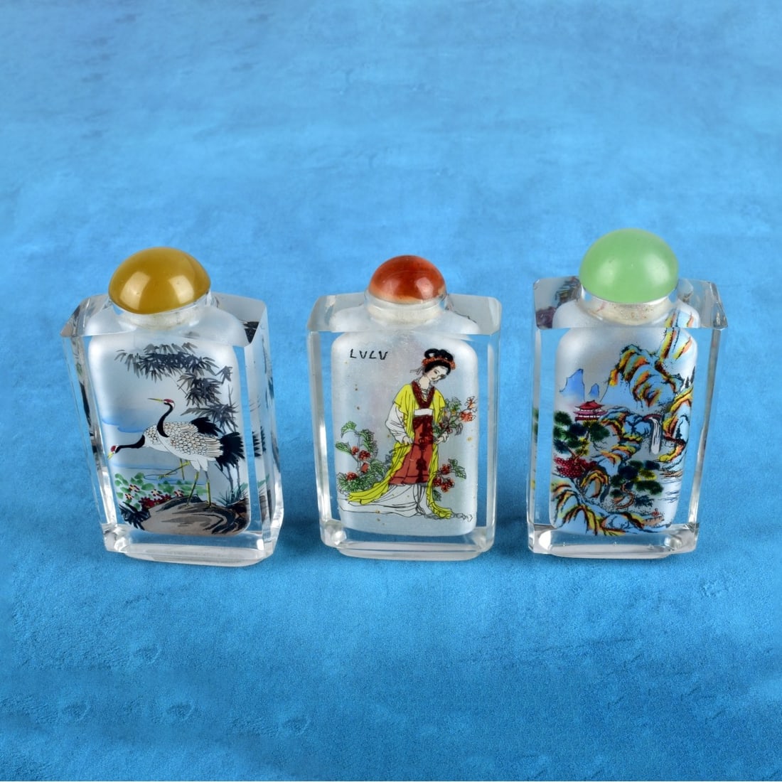 Three Chinese Reverse Painted Snuff Bottles (1 of 4)