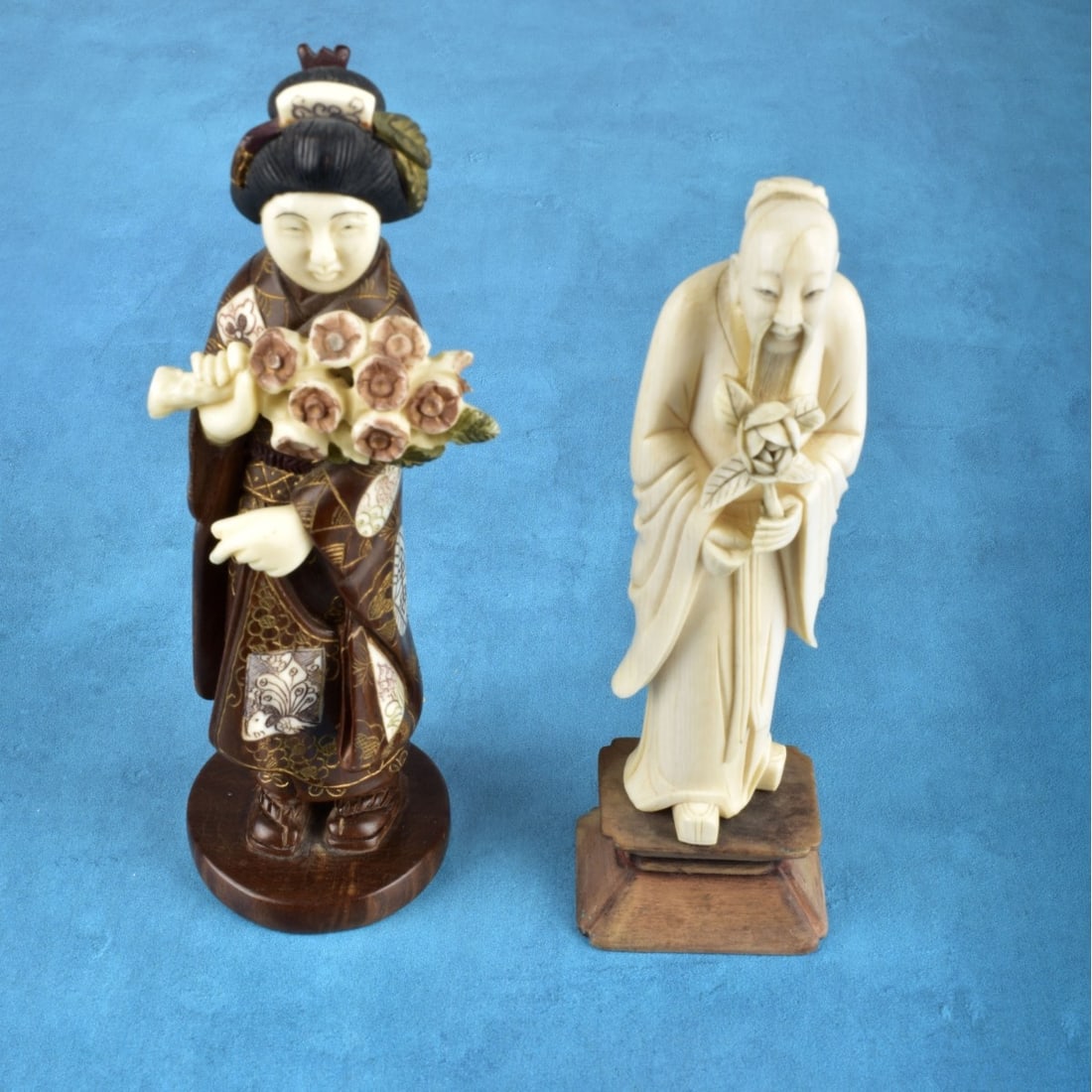 Two Oriental Carved Figurines (1 of 6)