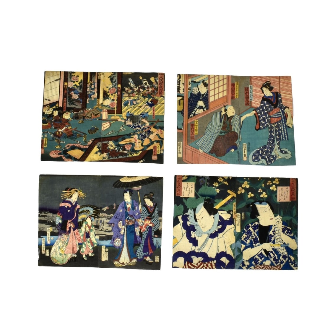 Antique Japanese Diptych Woodblock Prints (1 of 5)