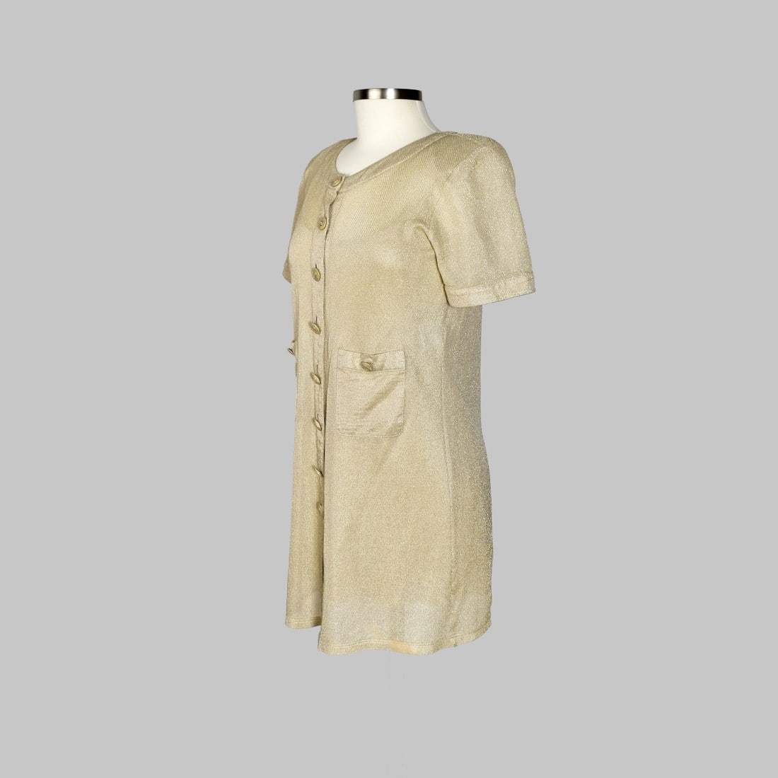 Chanel Gold Metallic Mini Dress (1 of 6)