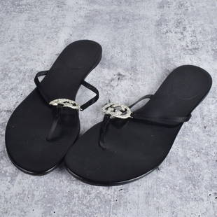 Gucci Double G Crystal Thong Sandals: Gucci Double G Crystal Thong Sandals. Size: 38C. Provenance: The Orianne Collins Collection. A large portion of proceeds of this sale will be donated to Ms Collins’ charity of choice, the "Never Giv