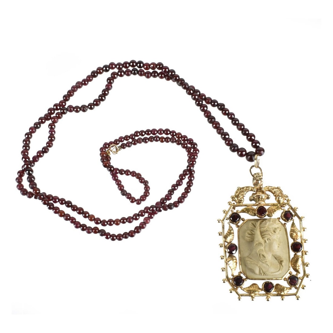 Lava Stone, Garnet and 14K Necklace (1 of 5)