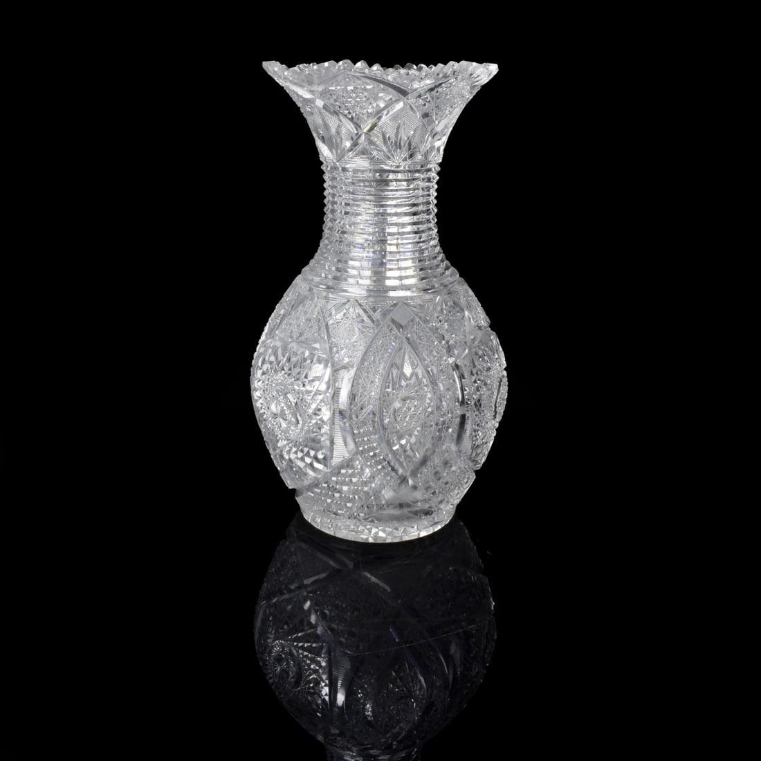 Large Antique Fine Cut Crystal Vase (1 of 5)