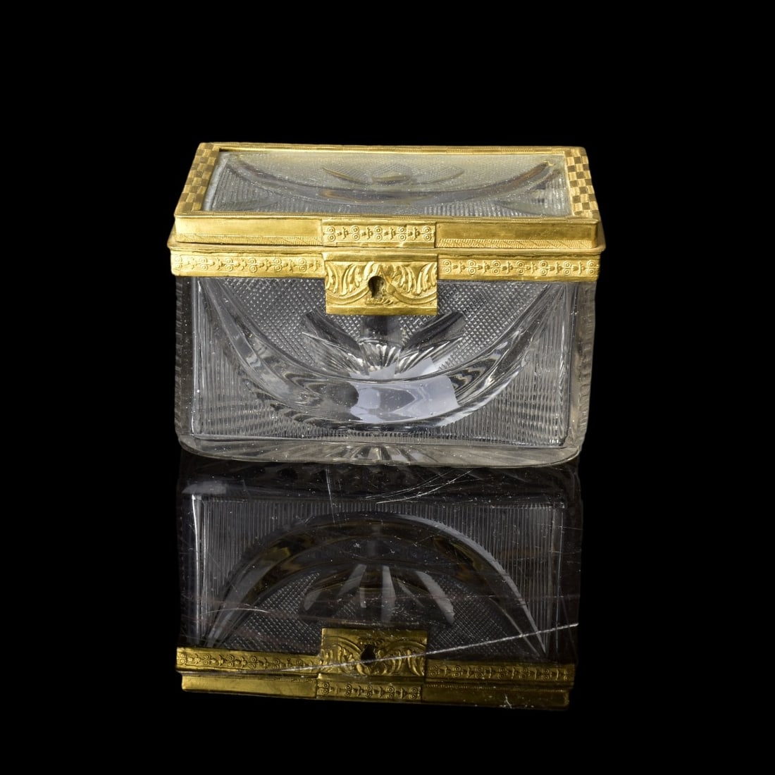 Antique French Crystal Box with Bronze Mounts (1 of 5)