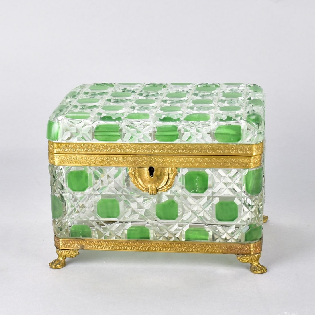 Antique French Glass Casket Box (1 of 4)