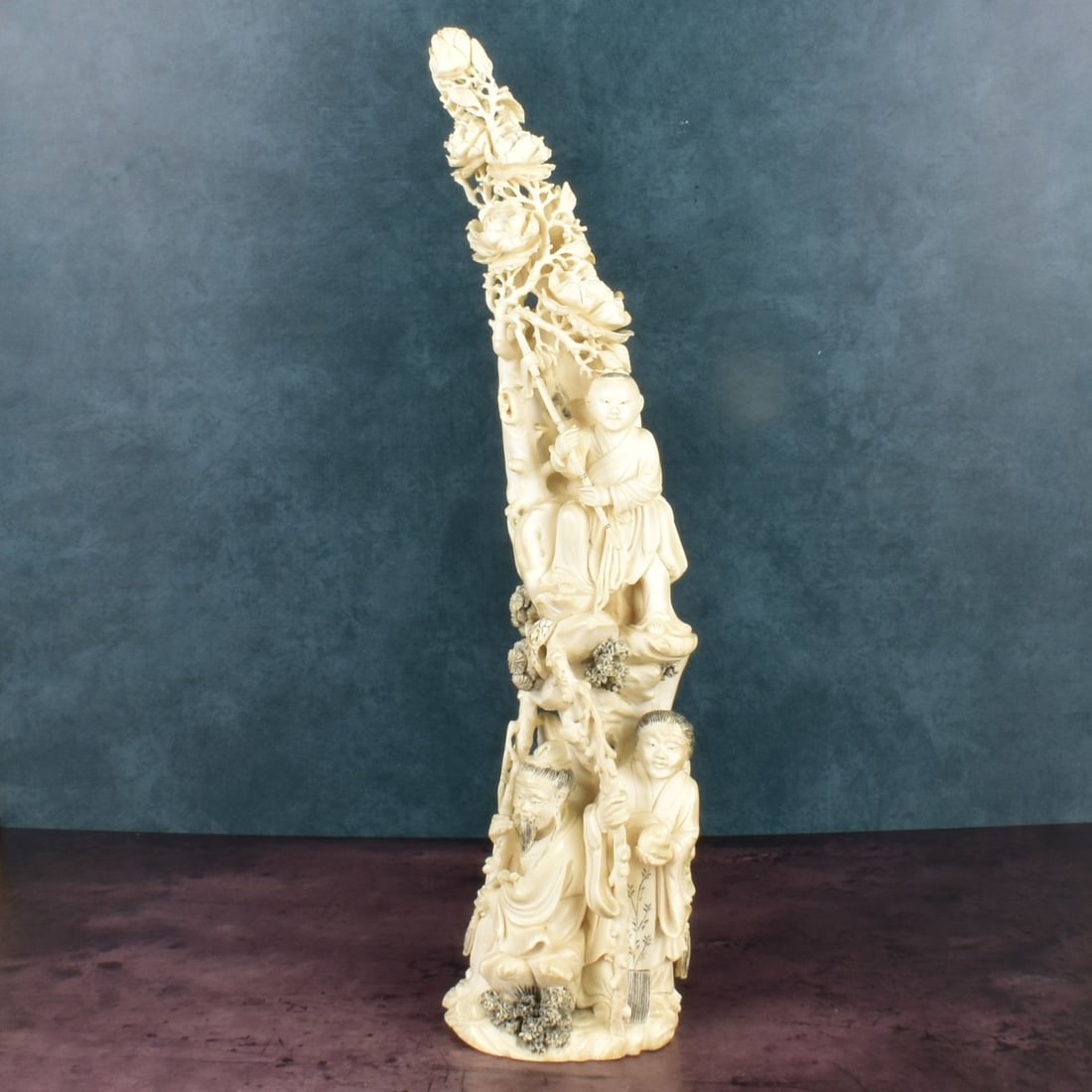 19th C. Chinese Deep Relief Carved Immortal Group (1 of 4)