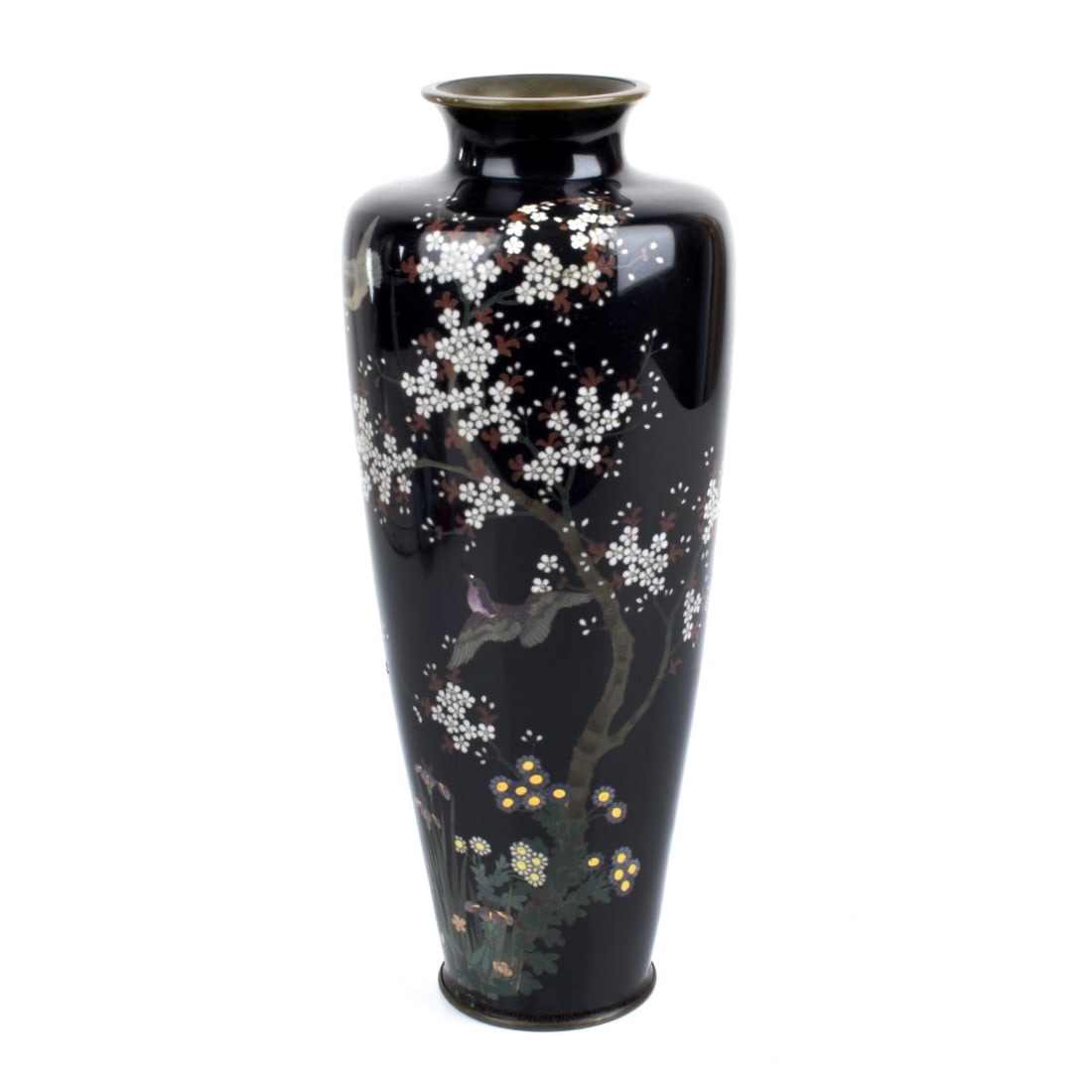 Large Japanese Cloisonne Enamel Vase (1 of 6)