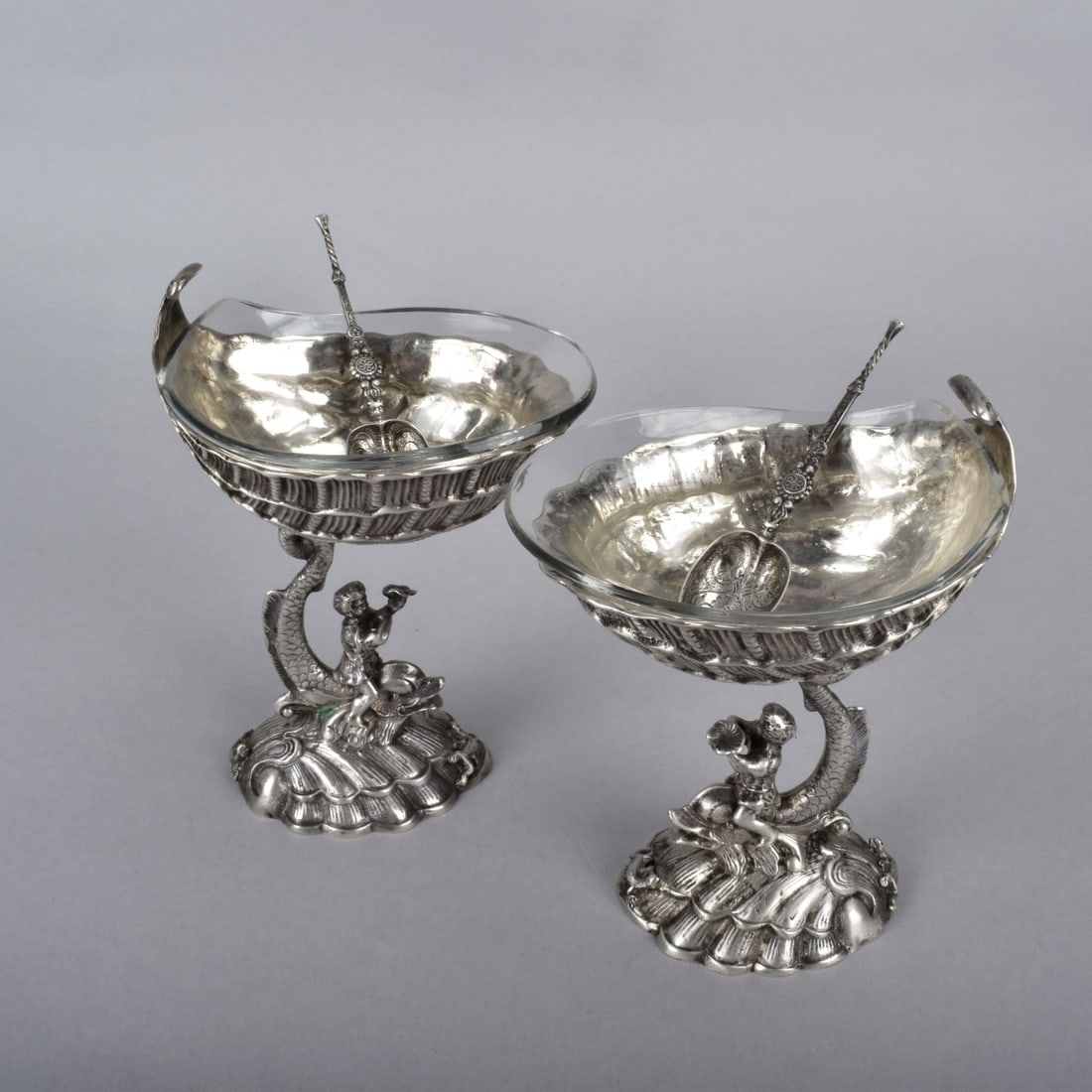 Pair of Antique German Silver Master Salts (1 of 7)