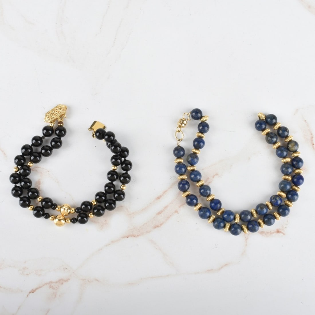 Bead and 14K Necklace and Bracelet (1 of 2)