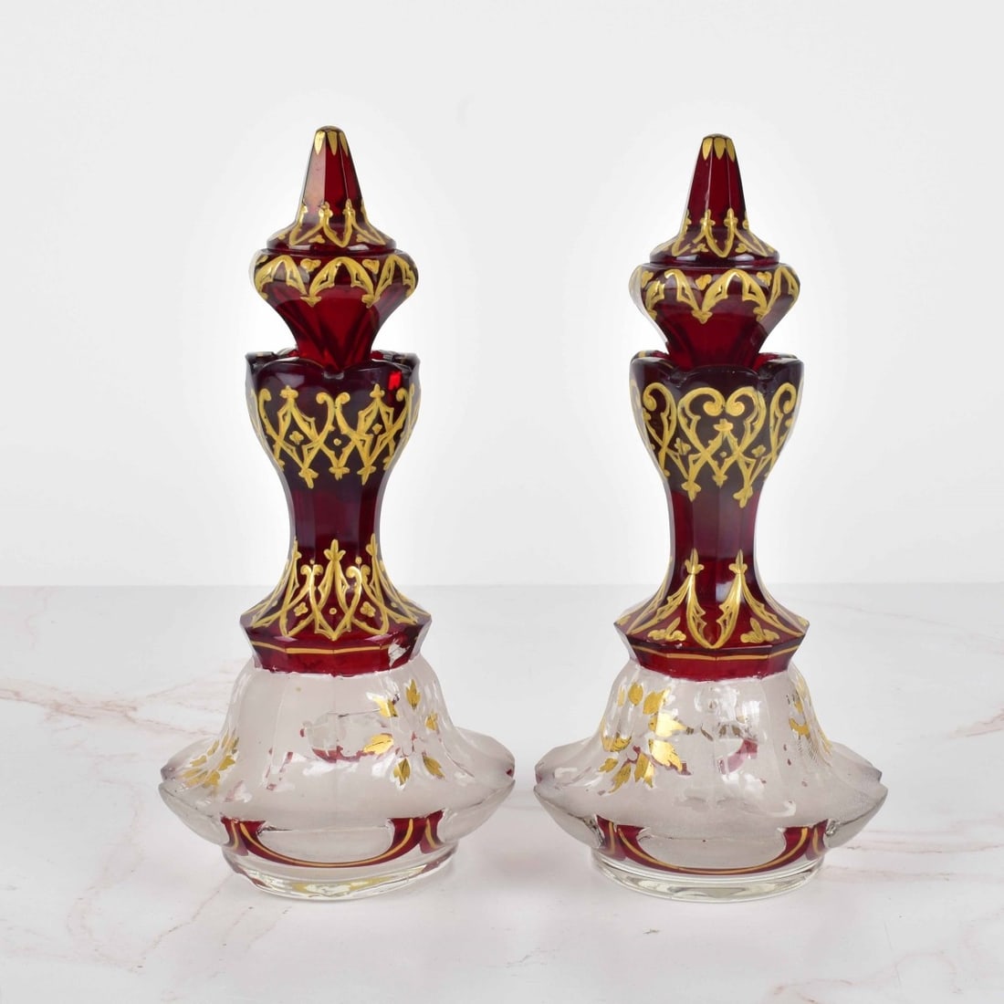 Pair of 19th C. Bohemian Perfume Bottles (1 of 5)
