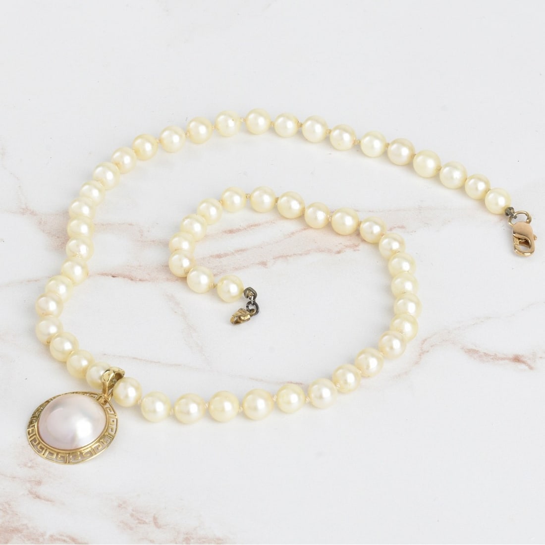 Pearl and 14K Pendant Necklace (1 of 4)