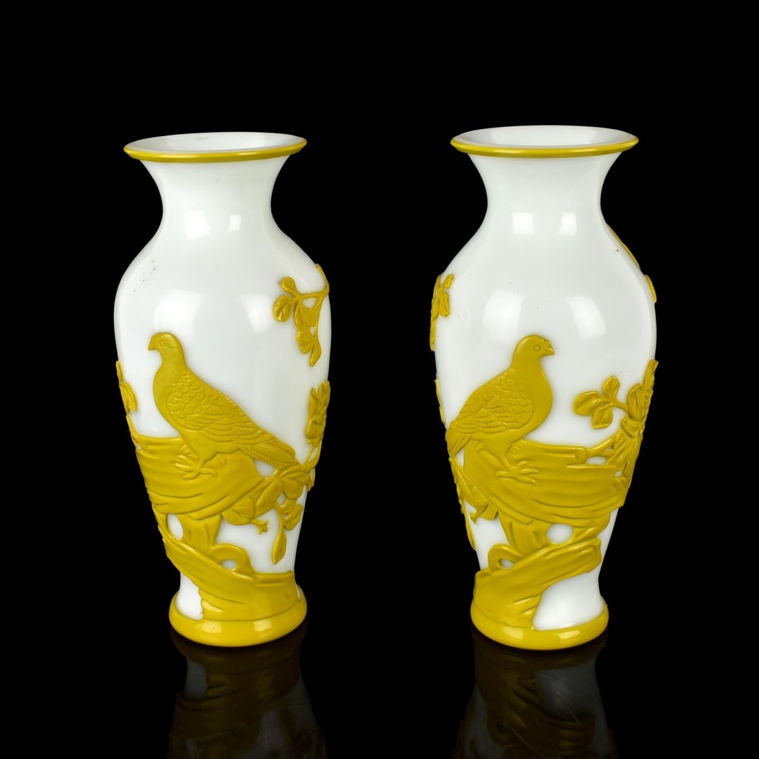 Pair of Chinese Peking Glass Vases (1 of 5)