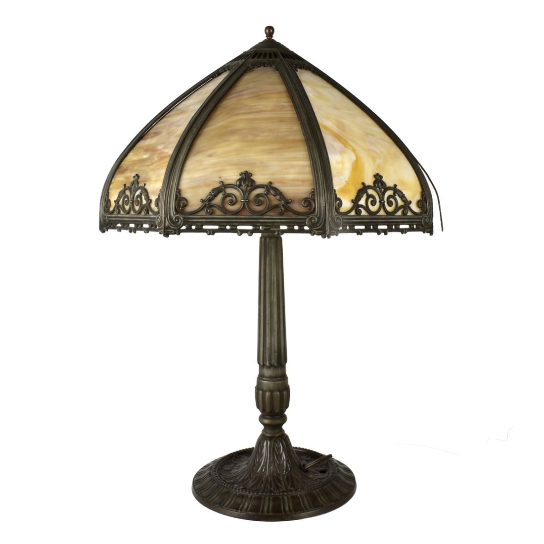 Caramel Slag Glass Lamp Miller & Co. (1 of 5)