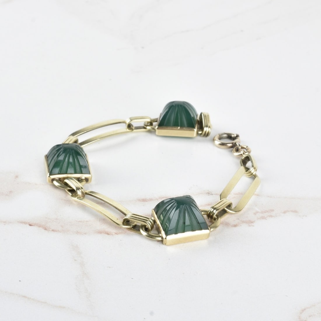 Chrysoprase and 14K Bracelet (1 of 3)