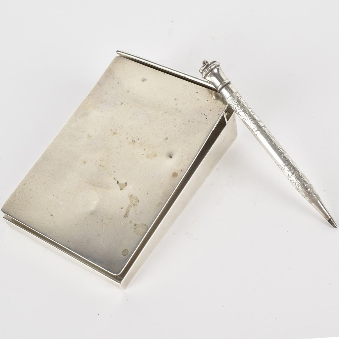 Vintage Asprey & Co Sterling Notepad w/ Pen (1 of 8)