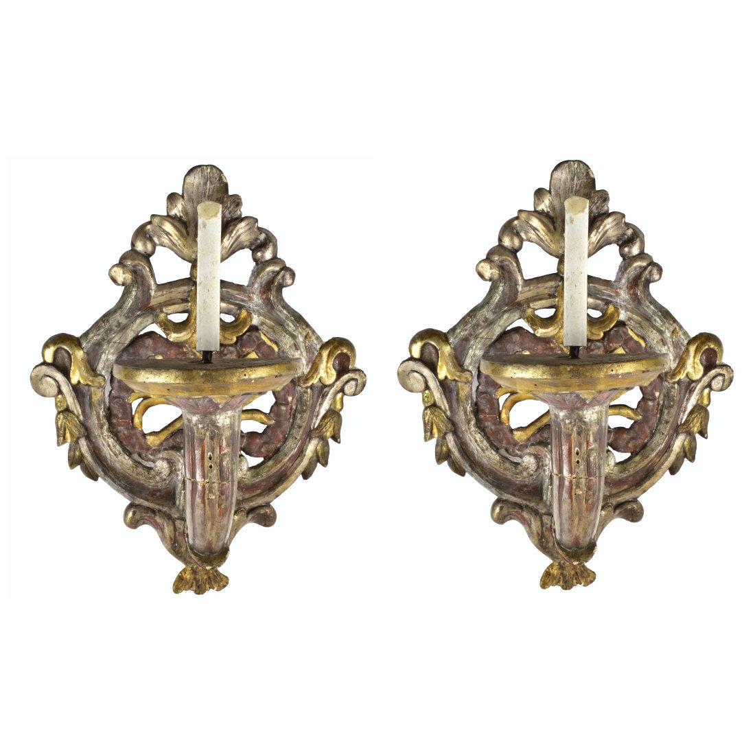 Pair of Antique Italian Neoclassical Style Sconces (1 of 6)