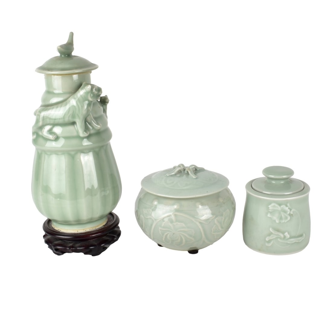 3pcs Celadon Chinese Pottery (1 of 5)