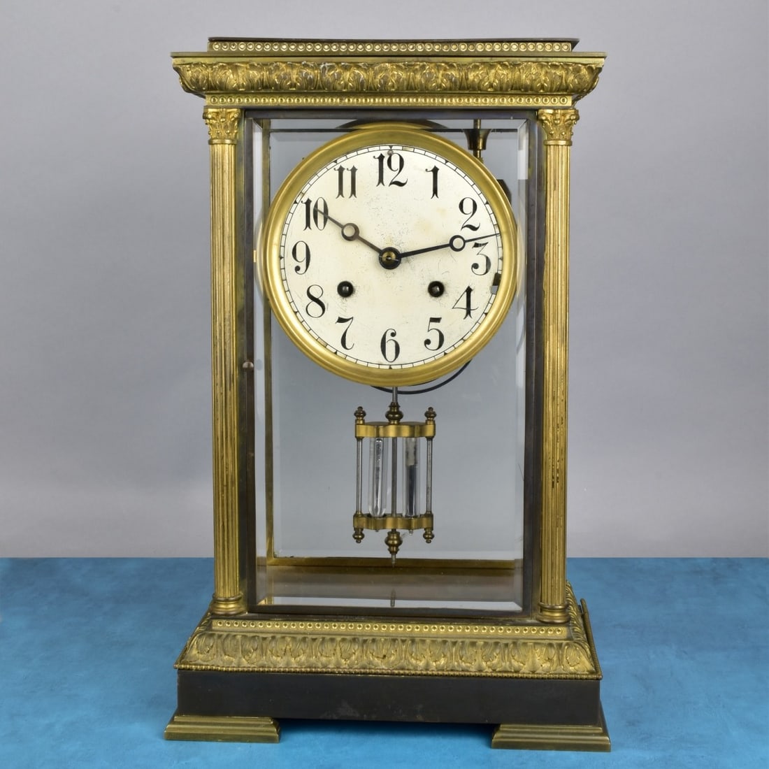 Antique French Bronze & Glass Mantle Clock (1 of 5)
