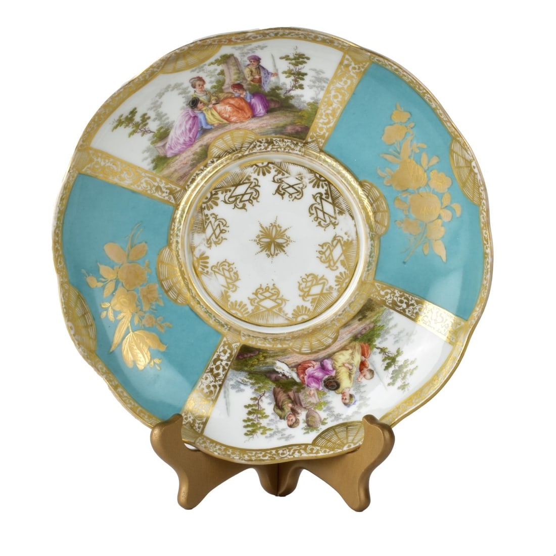 Antique Meissen Porcelain Bowl: Antique Meissen Porcelain Bowl. Signed on the base. Measures 1-3/4" x 9" diam. Condition: Cancellation mark over the signature. Minor rubbing otherwise good condition. Estimate: $50.00 - $150.00 Domes