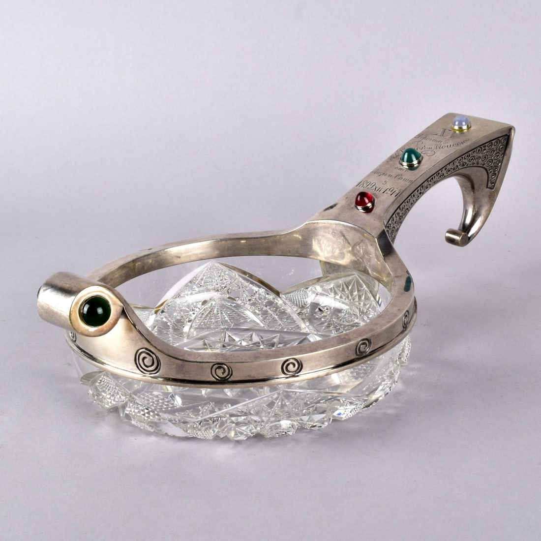 Antique Silver and Crystal Kovsh (1 of 6)