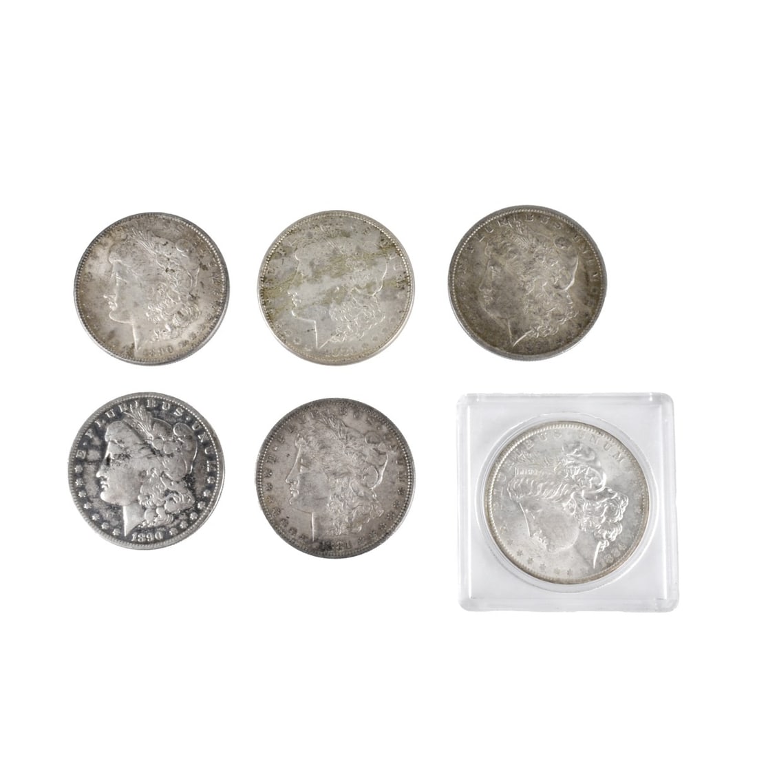 Six US Morgan Silver $1 Coins (1 of 2)