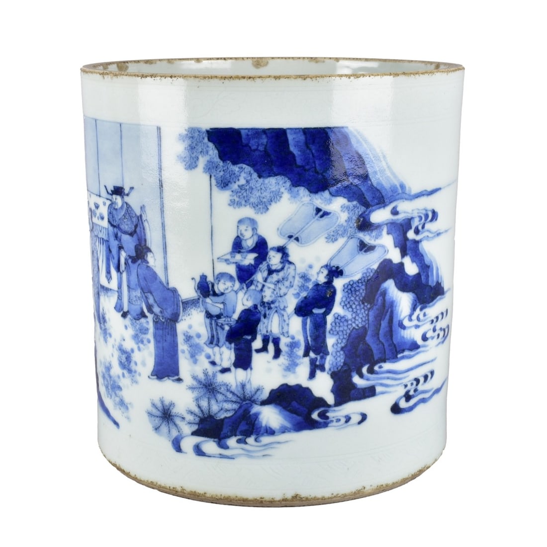 Large Chinese Porcelain Brush Pot (1 of 9)