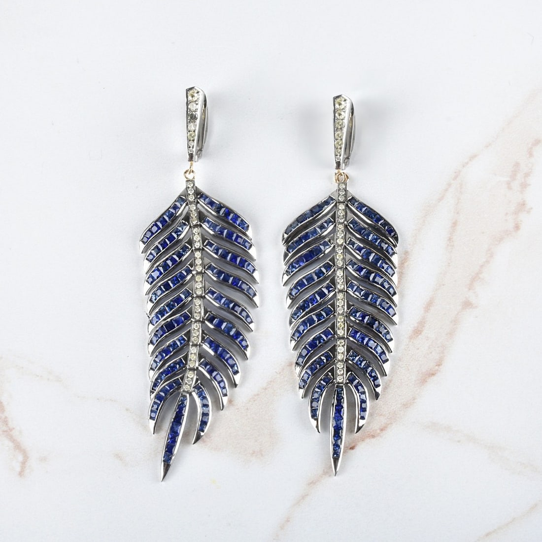 Sapphire and Diamond Earrings (1 of 2)