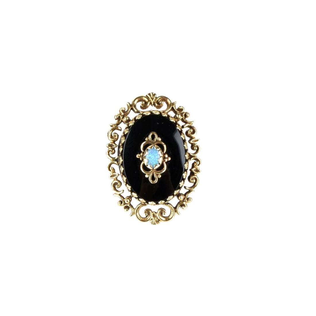 Opal, Onyx and 14K Ring (1 of 5)