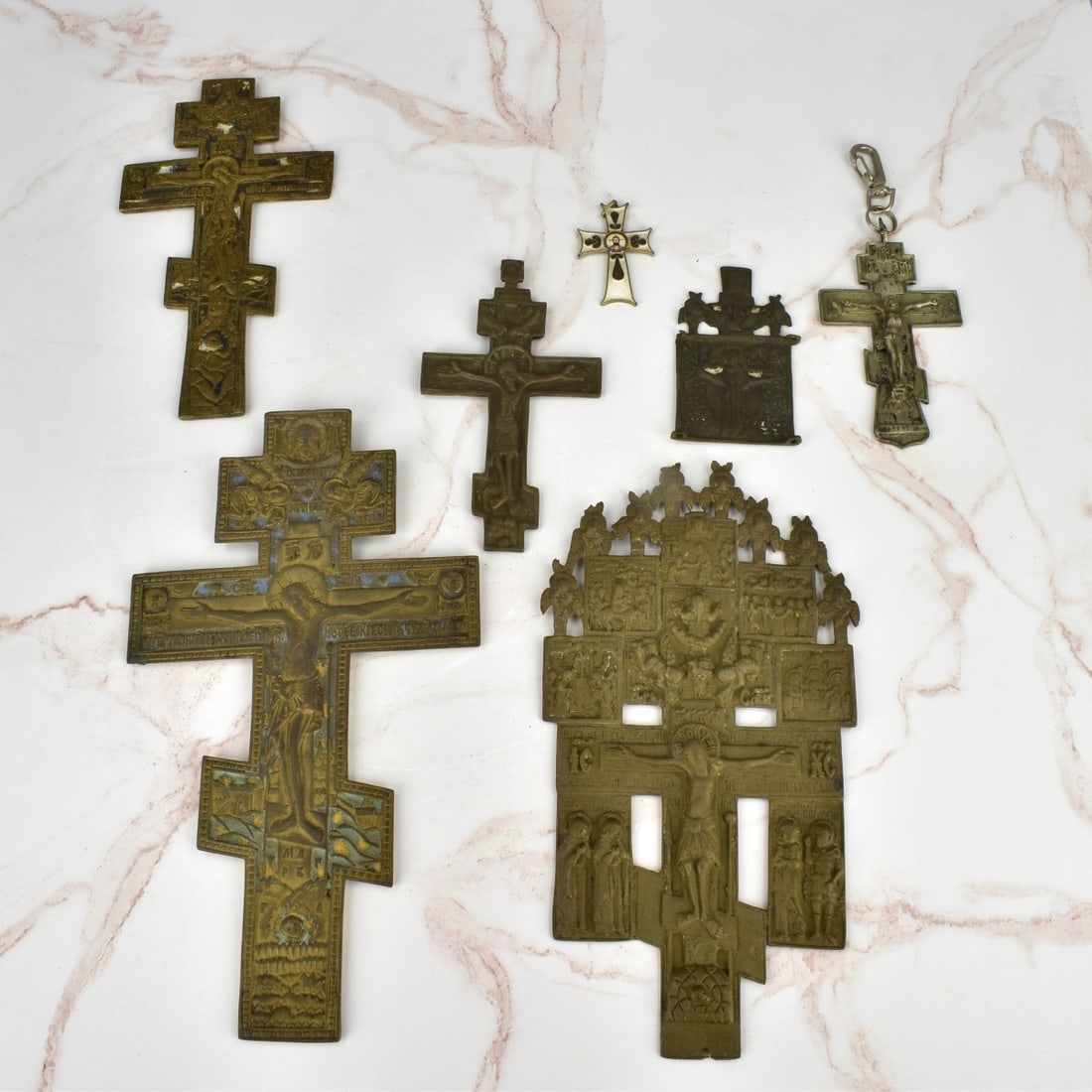 Seven (7) Russian Crucifix Crosses (1 of 8)