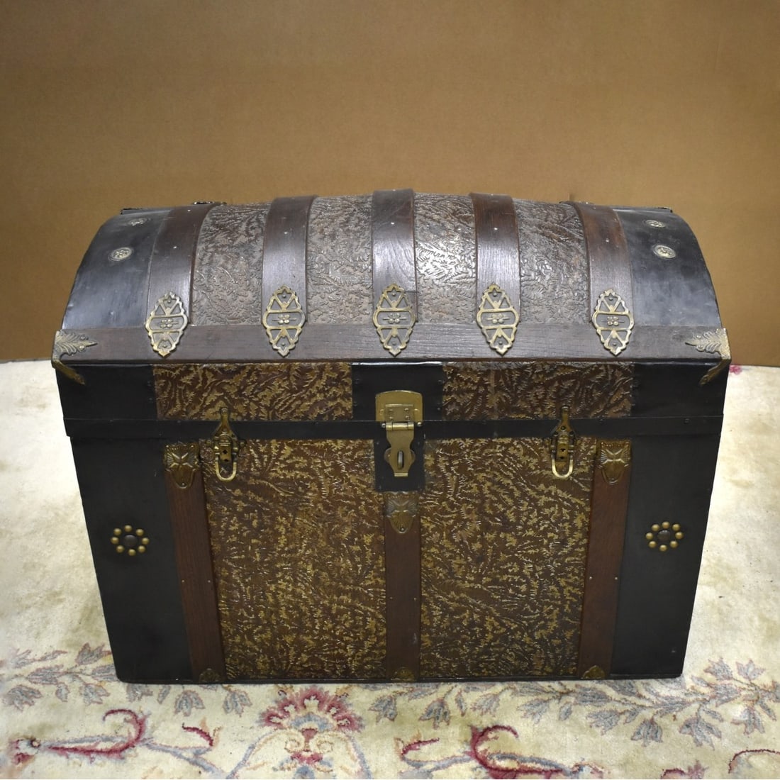 Antique Steamer Trunk with Dome Top (1 of 7)