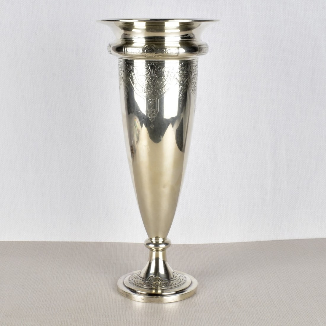 Art Nouveau Sterling Silver Trumpet Vase. (1 of 5)