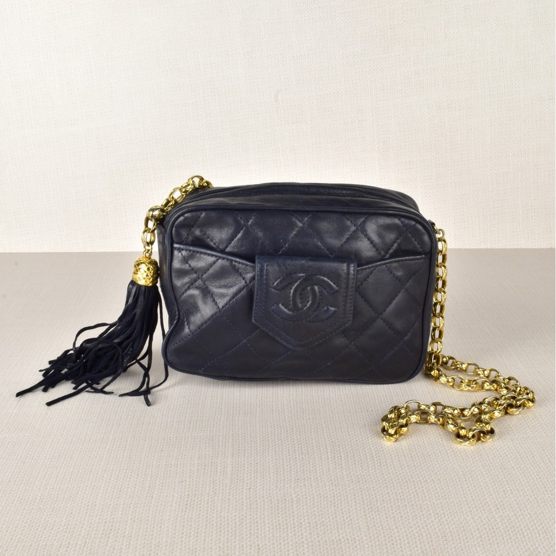 Chanel Dark Blue Classic Shoulder Hand bag (1 of 4)