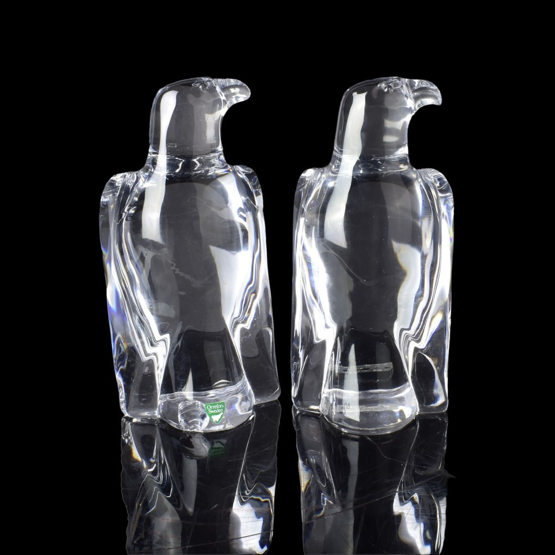 Two Orrefors Crystal Eagle Figurines (1 of 6)