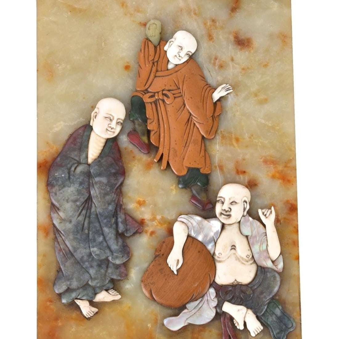 Chinese Hardstone Wise Men Plaque (1 of 3)