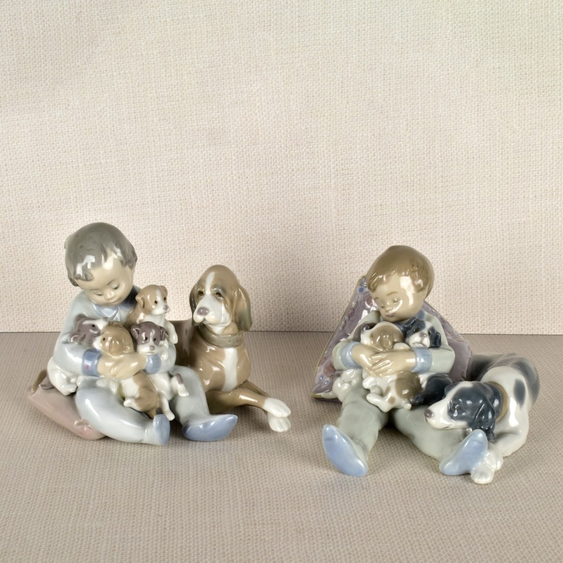 Two Lladro Porcelain Dogs with Children (1 of 5)