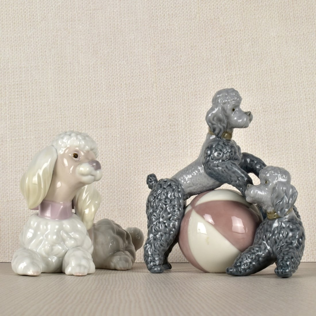 Two Lladro Porcelain Poodle Figurines (1 of 5)