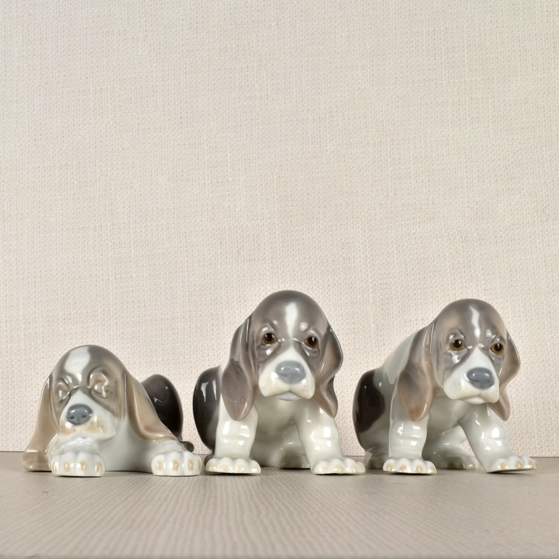 Three Lladro Porcelain Puppy Figurines (1 of 4)