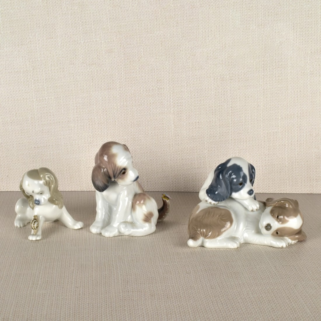 Three Lladro Porcelain Puppy Figurines (1 of 5)