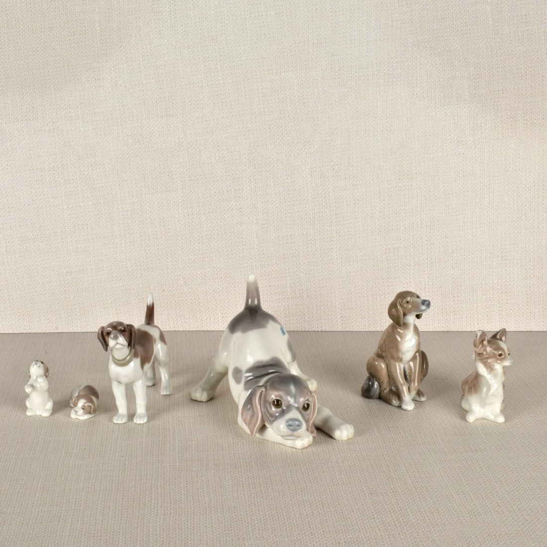 Six Lladro Porcelain Dog Figurines (1 of 4)